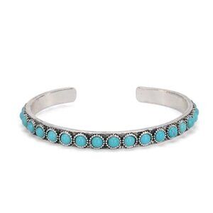 Bohemian Turquoise Cuff Bracelet Womens Adjustable Bangle Cowgirl Boho Jewelry